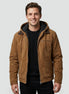 Herren Wildlederjacke mit Kapuze und Reißverschluss