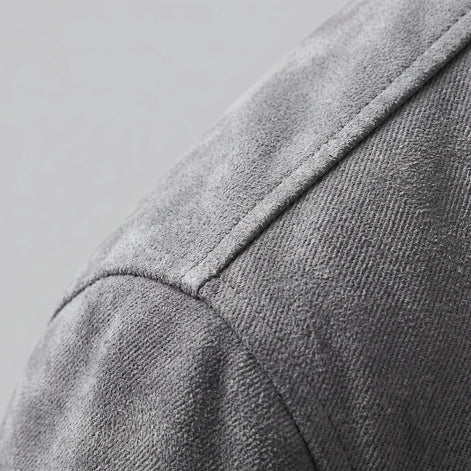 Herren Wildlederjacke mit Reißverschlusskragen