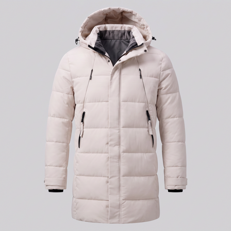 Herren Winddichte Wattierte Parka-Jacke