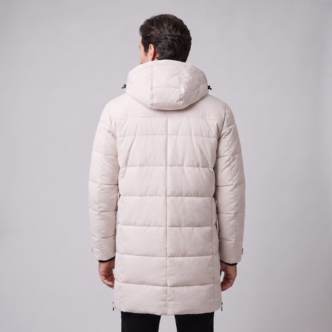 Herren Winddichte Wattierte Parka-Jacke