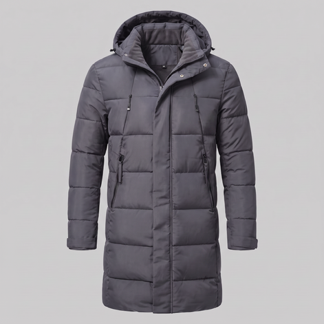 Herren Winddichte Wattierte Parka-Jacke