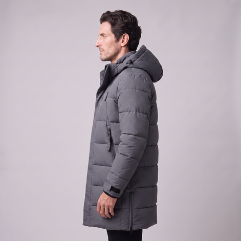 Herren Winddichte Wattierte Parka-Jacke