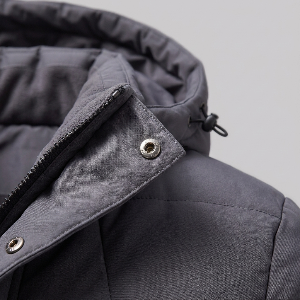 Herren Winddichte Wattierte Parka-Jacke