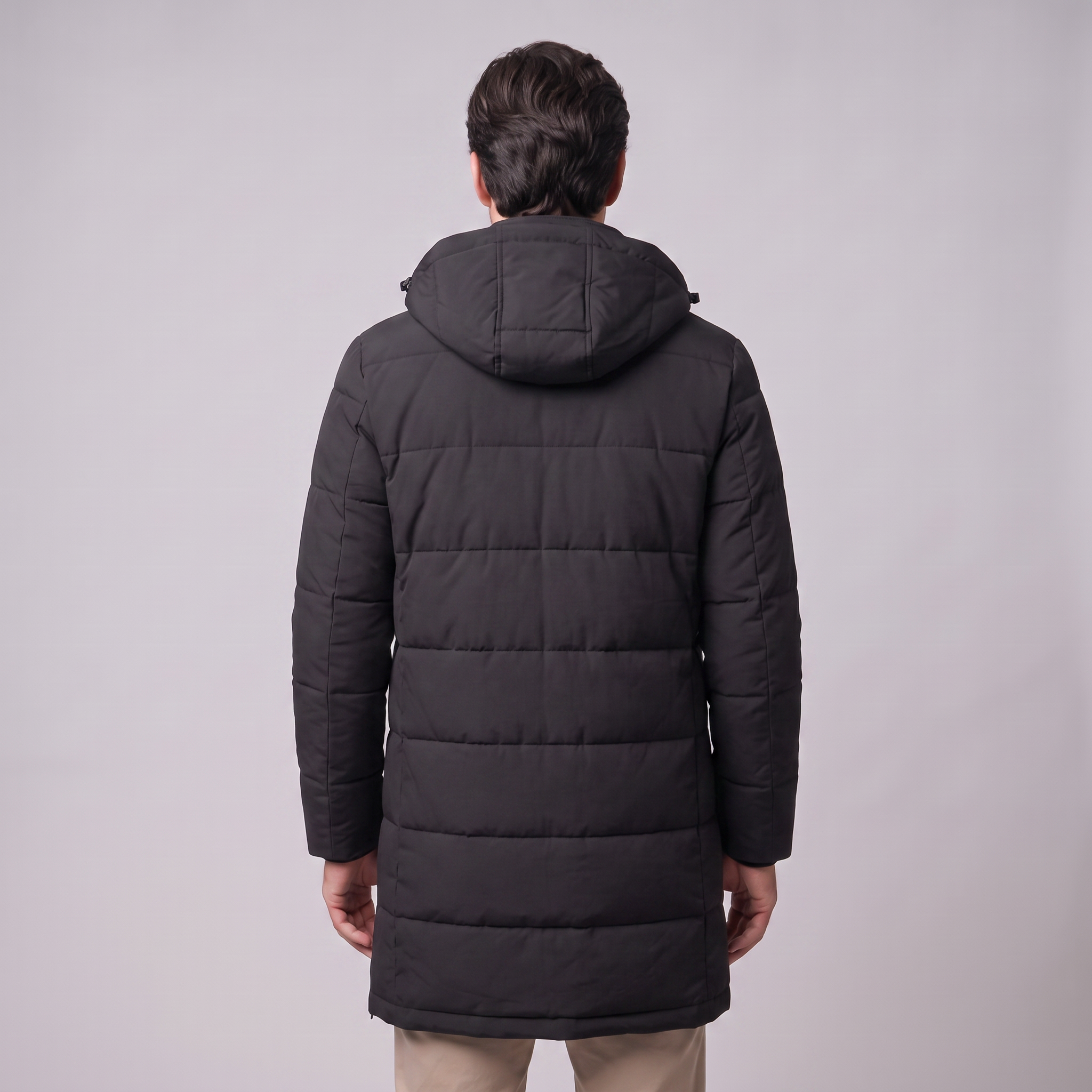 Herren Winddichte Wattierte Parka-Jacke