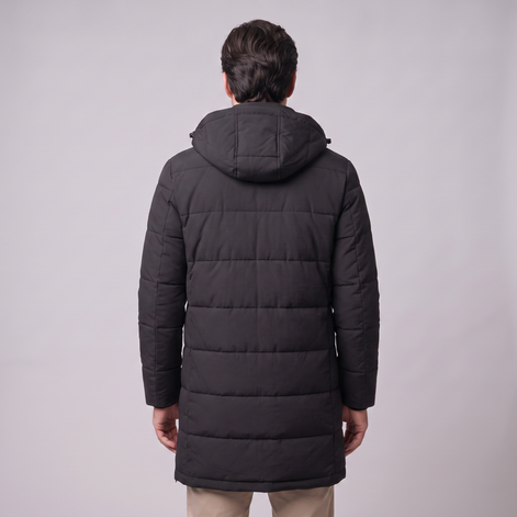 Herren Winddichte Wattierte Parka-Jacke