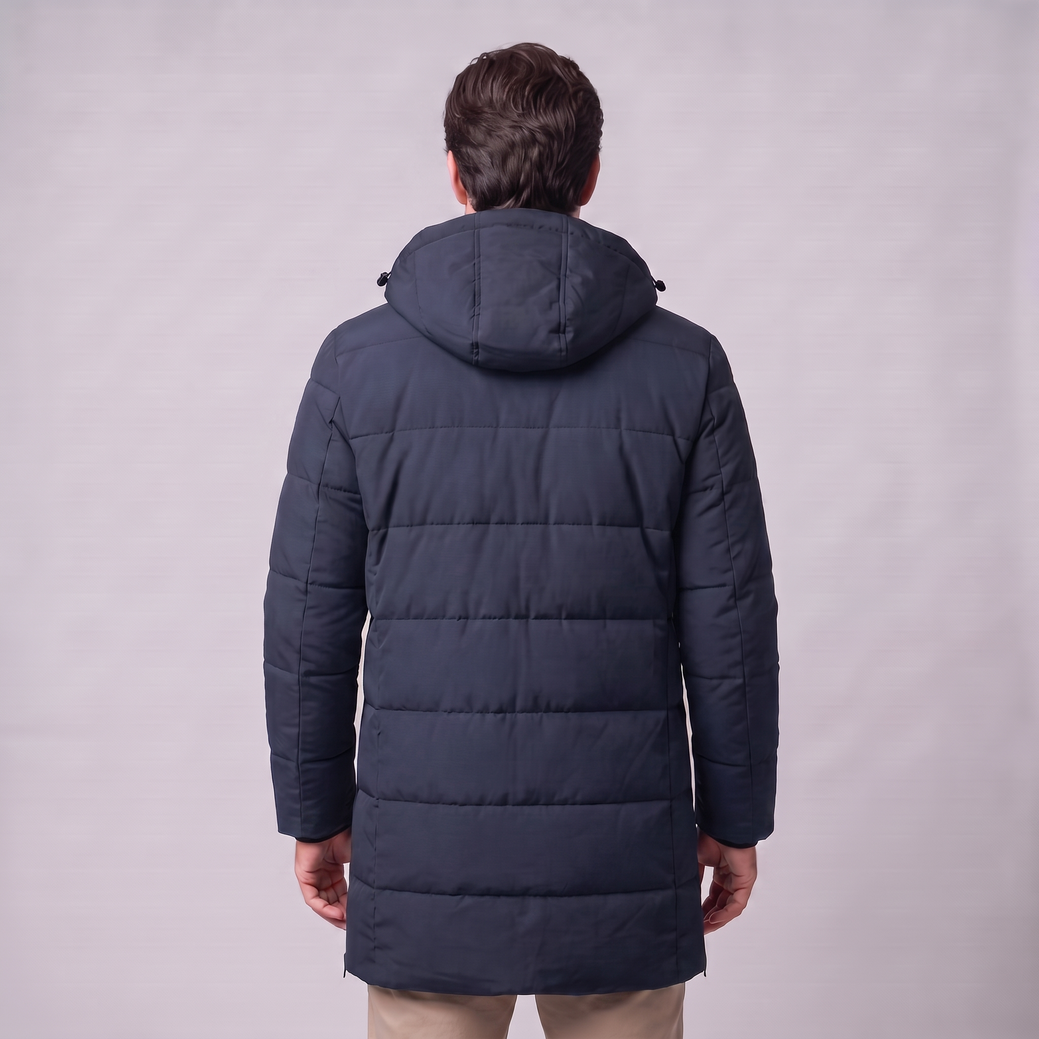 Herren Winddichte Wattierte Parka-Jacke