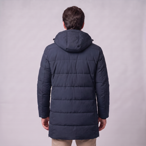 Herren Winddichte Wattierte Parka-Jacke