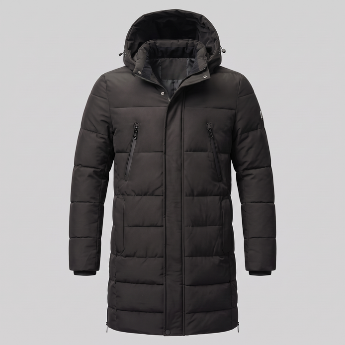 Herren Winddichte Wattierte Parka-Jacke