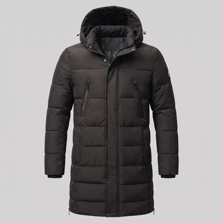 Herren Winddichte Wattierte Parka-Jacke