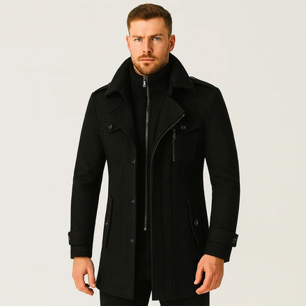 Herren Winterjacke Kurz mit Reißverschluss und Wollanteil