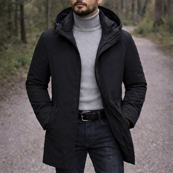 Herren Wintermantel mit Kapuze wetterfest