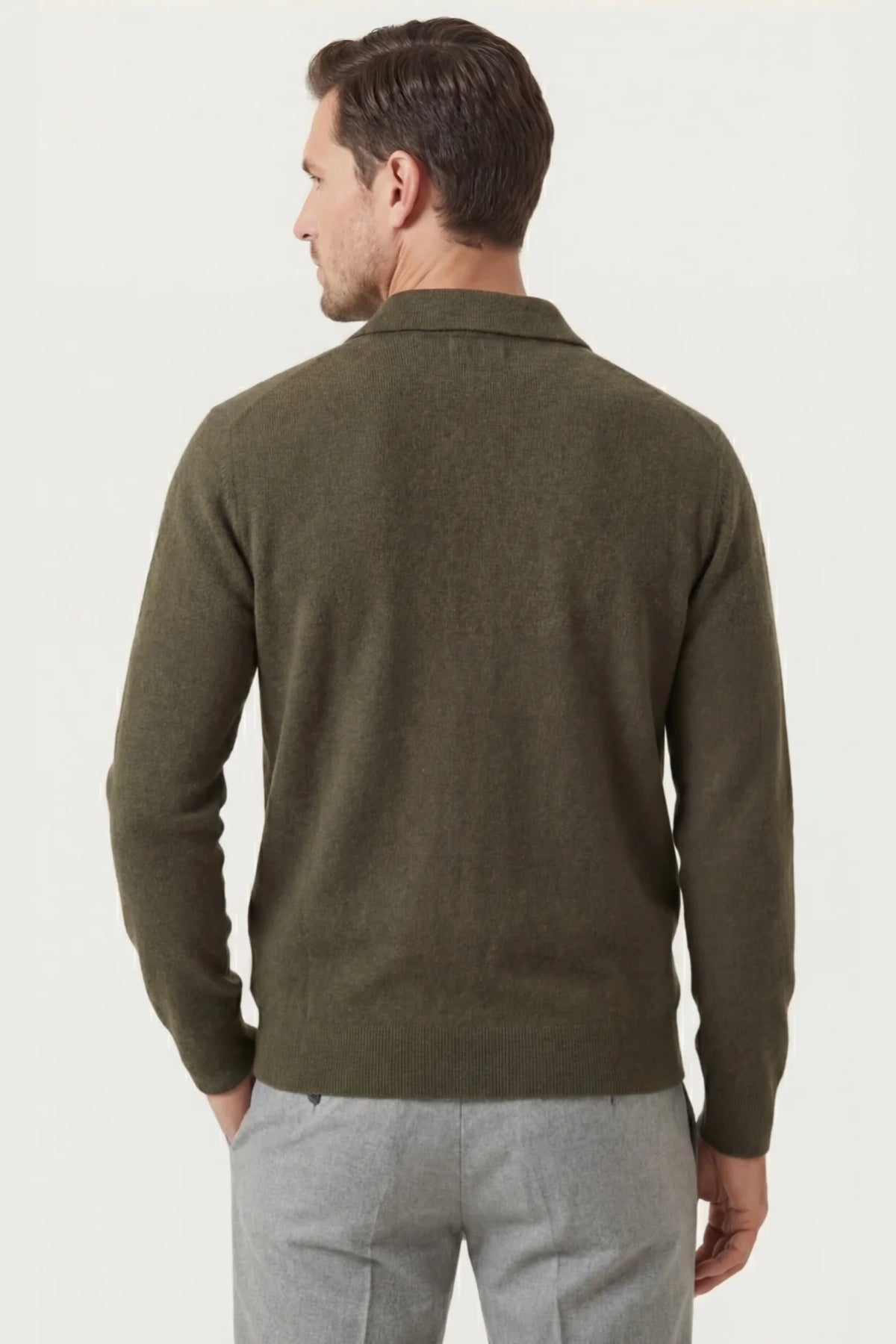 Herren Woll-Cardigan mit Doppelreißverschluss