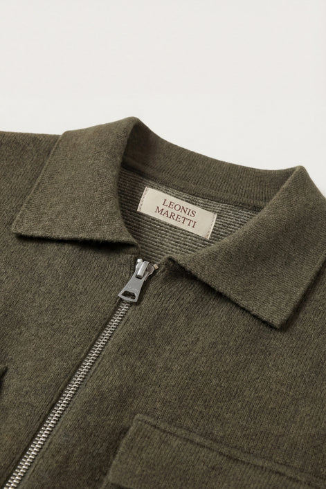 Herren Woll-Cardigan mit Doppelreißverschluss