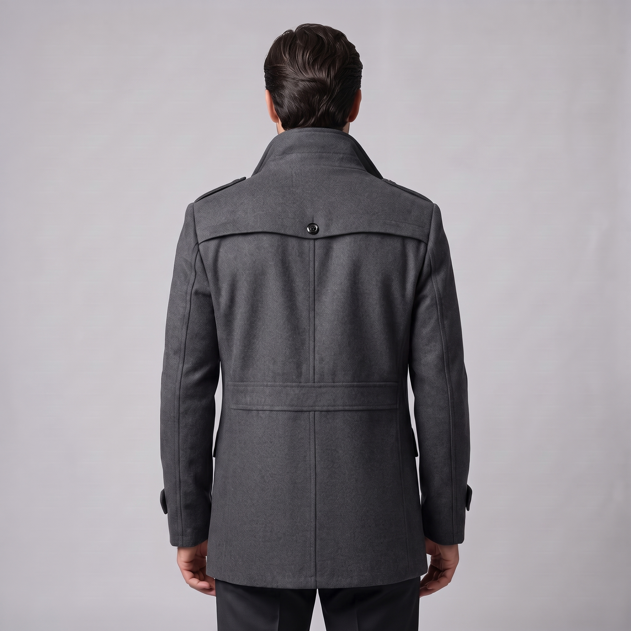 Herren Wollmantel mit Stehkragen