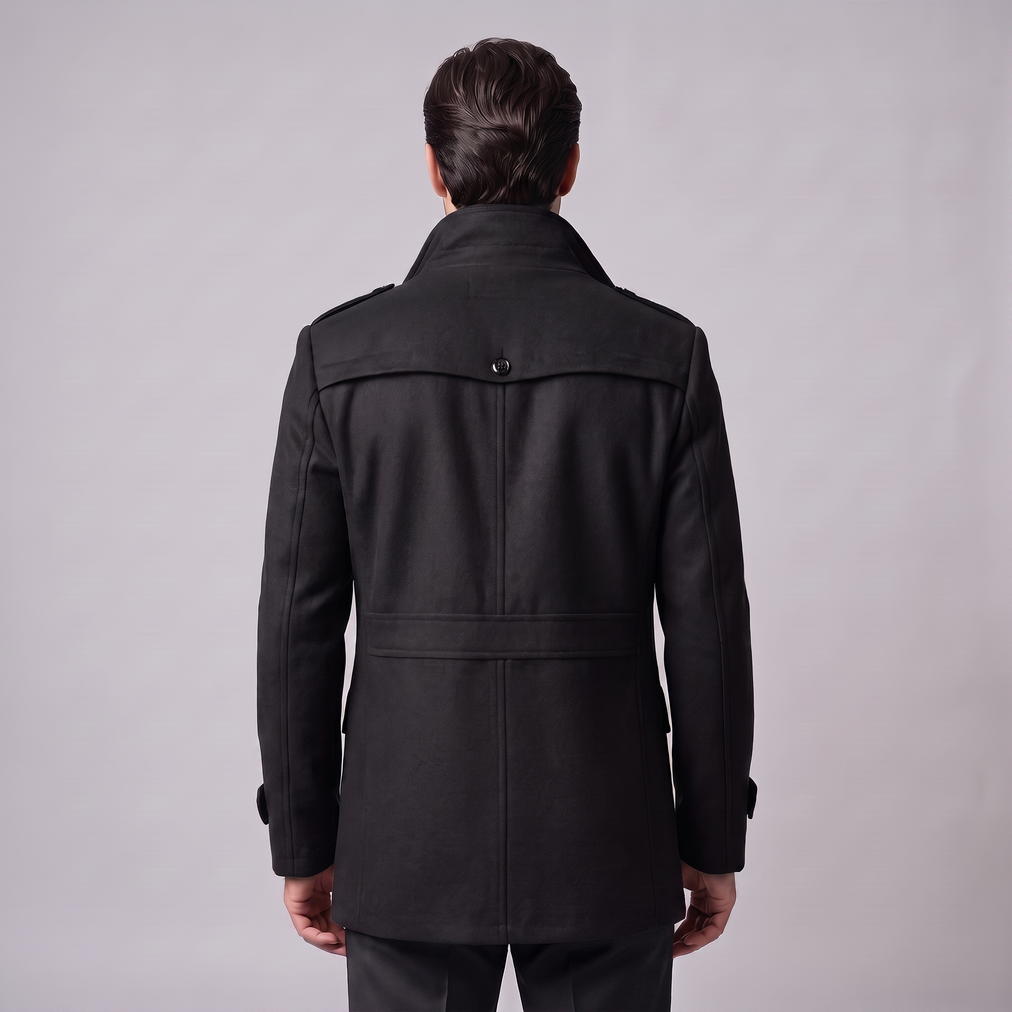 Herren Wollmantel mit Stehkragen