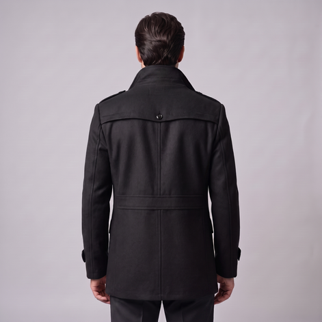 Herren Wollmantel mit Stehkragen