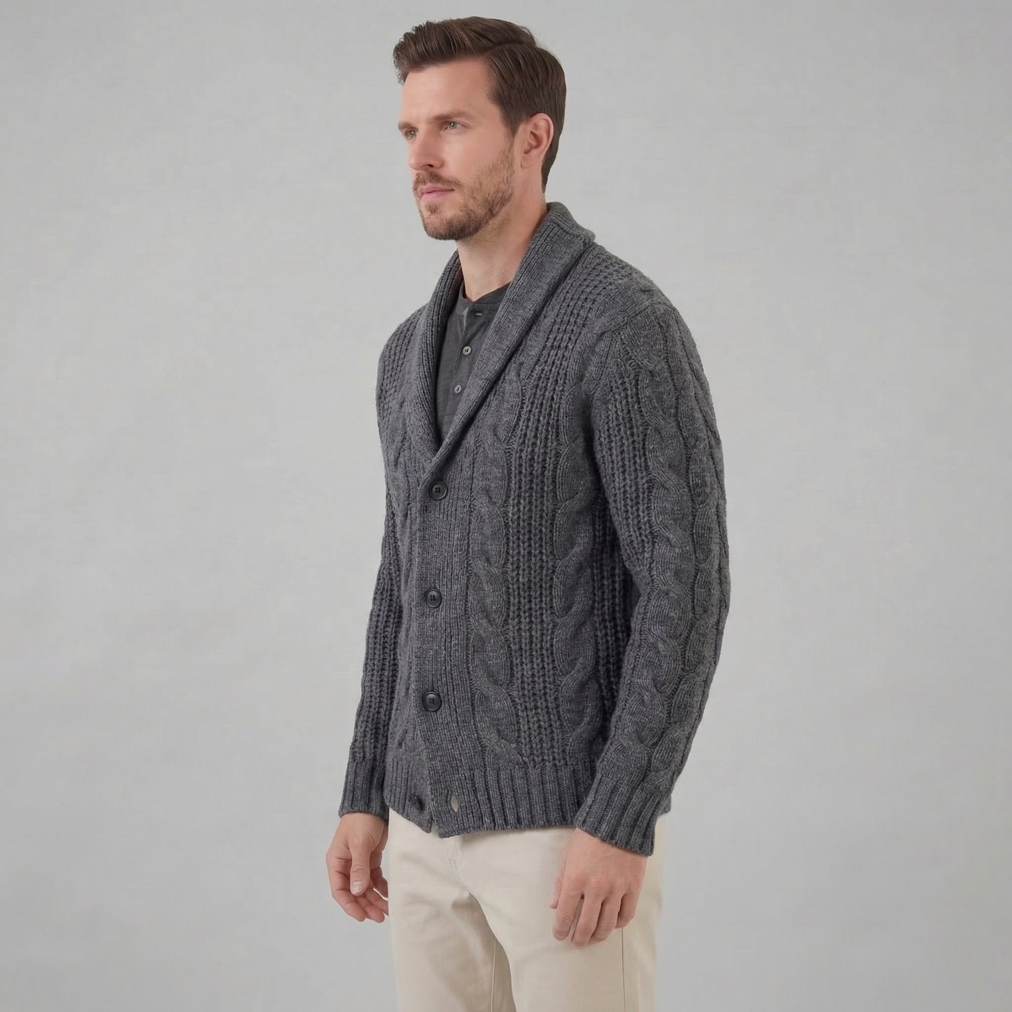Herren Wollstrickcardigan