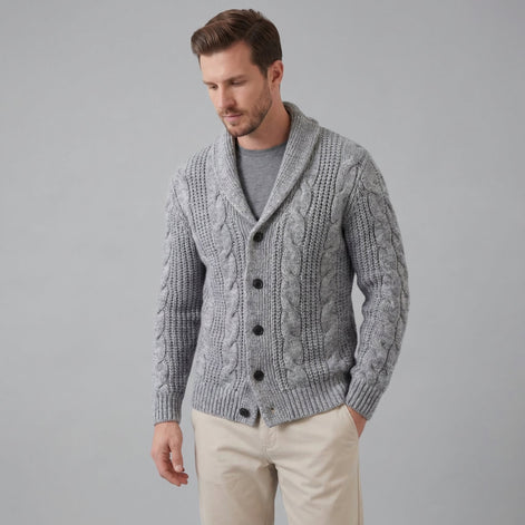 Herren Wollstrickcardigan