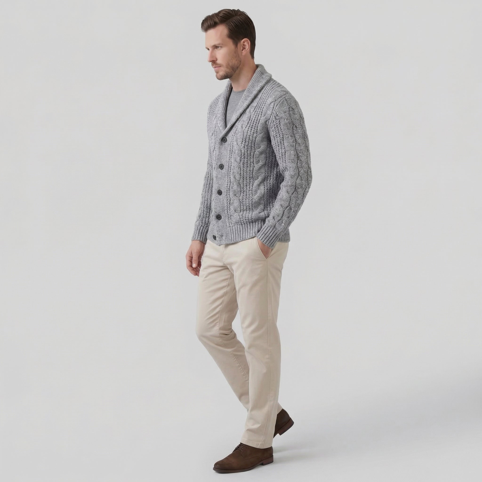 Herren Wollstrickcardigan