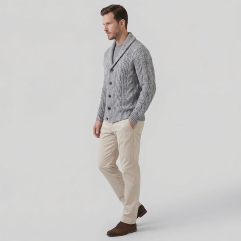 Herren Wollstrickcardigan