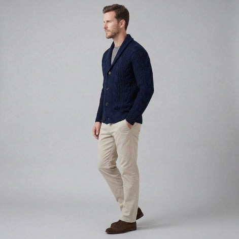 Herren Wollstrickcardigan