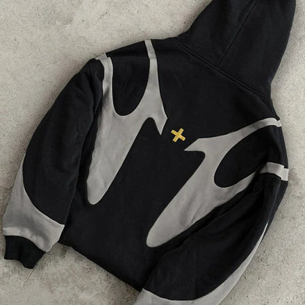 Herren Zip-Up Hoodie mit Kontrastdesign
