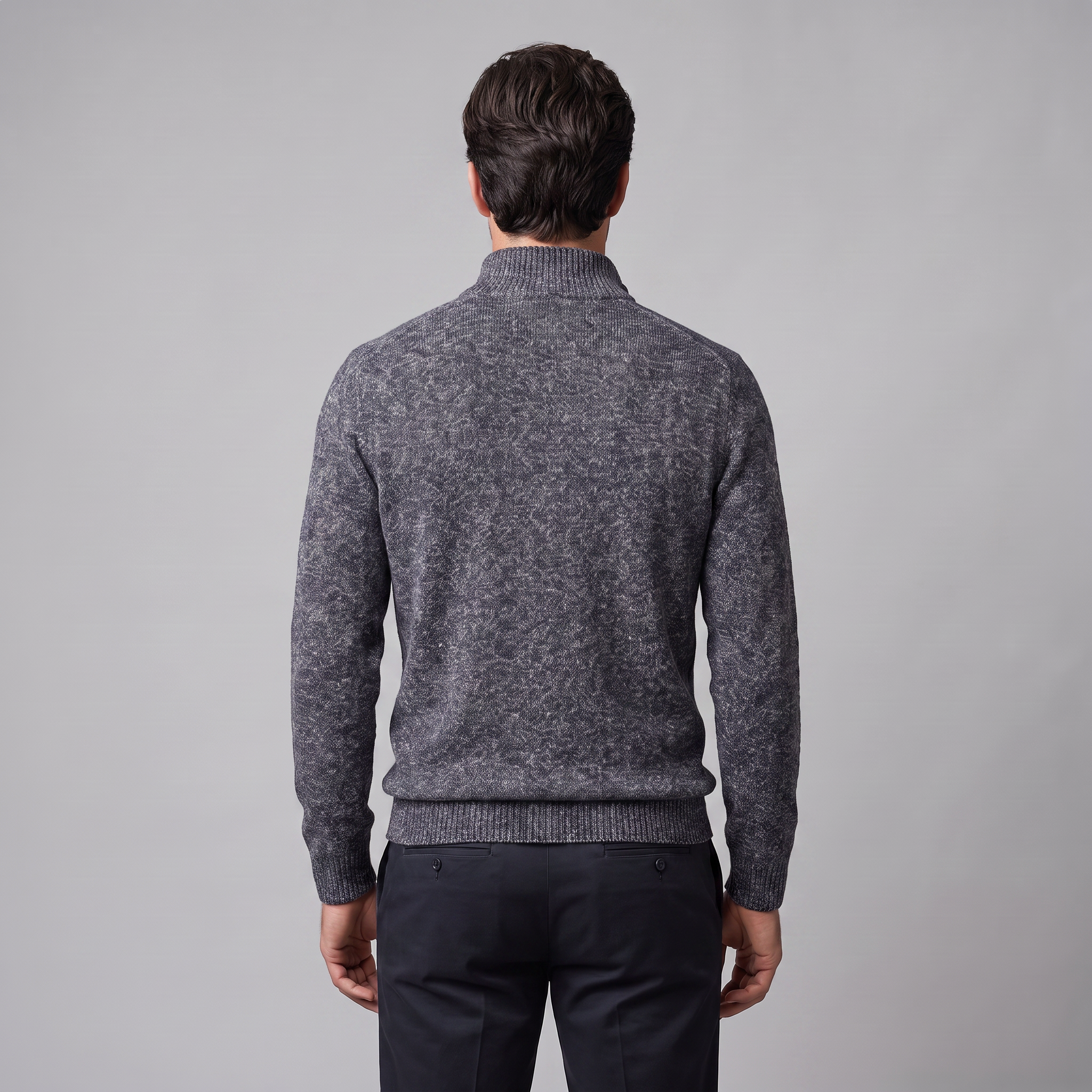 Herren Zopfmuster-Pullover mit Quarter-Zip