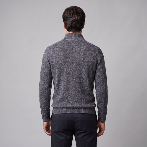 Herren Zopfmuster-Pullover mit Quarter-Zip
