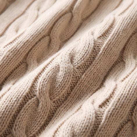 Herren Zopfstrick-Pullover aus Wolle mit Rundhalsausschnitt