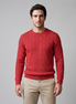 Herren Zopfstrick-Pullover mit Rundhals