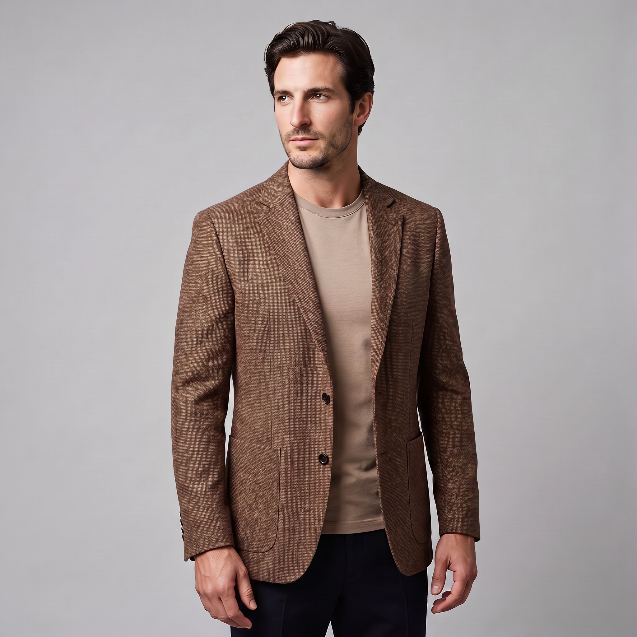 Herren Zweiknopf-Blazer mit Strukturgewebe