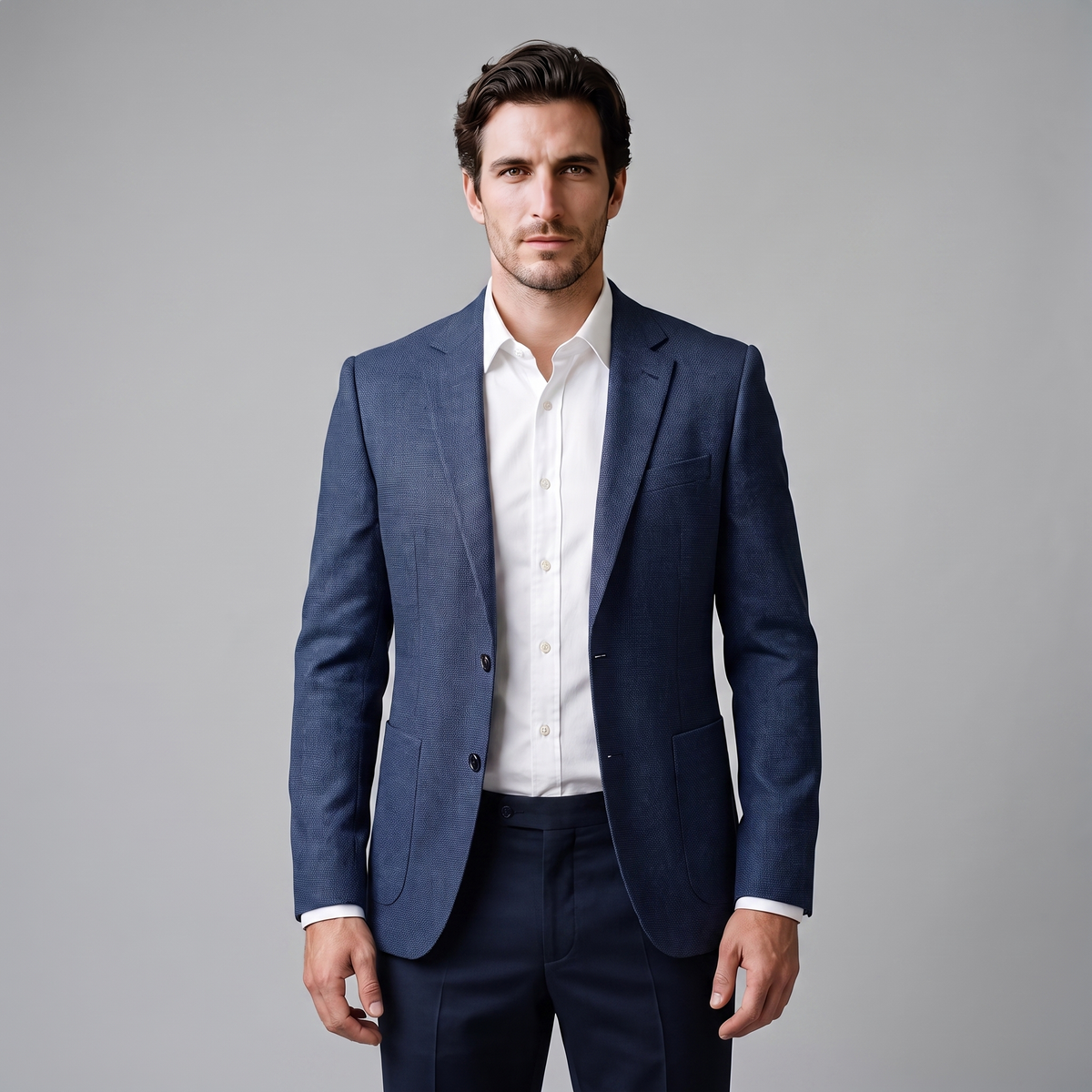 Herren Zweiknopf-Blazer mit Strukturgewebe