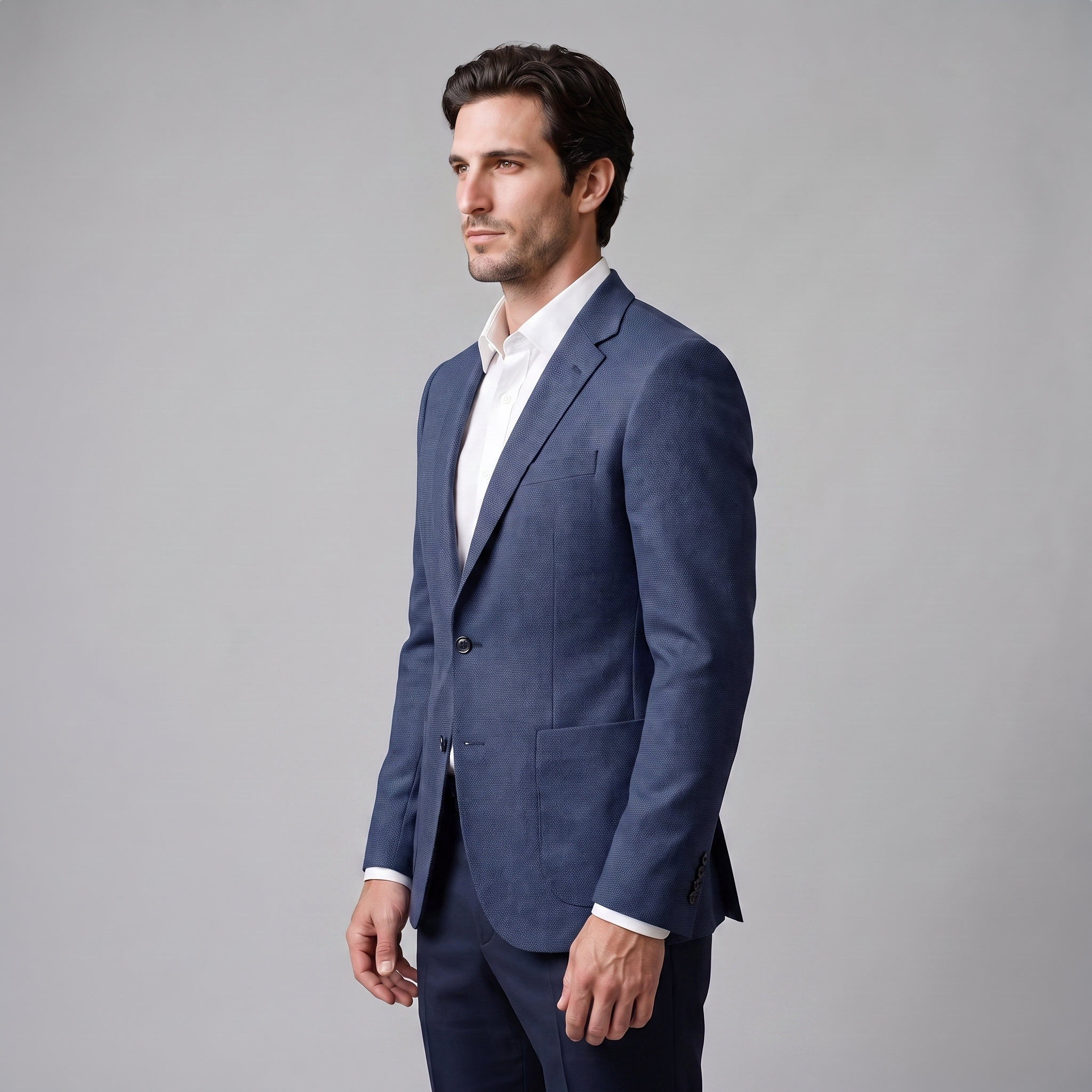 Herren Zweiknopf-Blazer mit Strukturgewebe