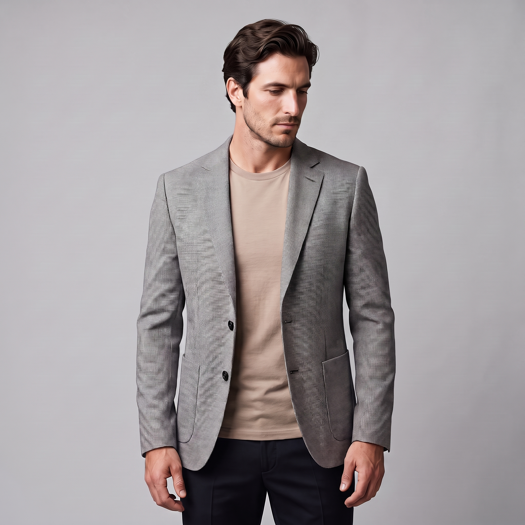 Herren Zweiknopf-Blazer mit Strukturgewebe