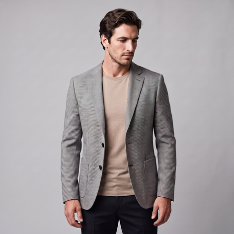 Herren Zweiknopf-Blazer mit Strukturgewebe