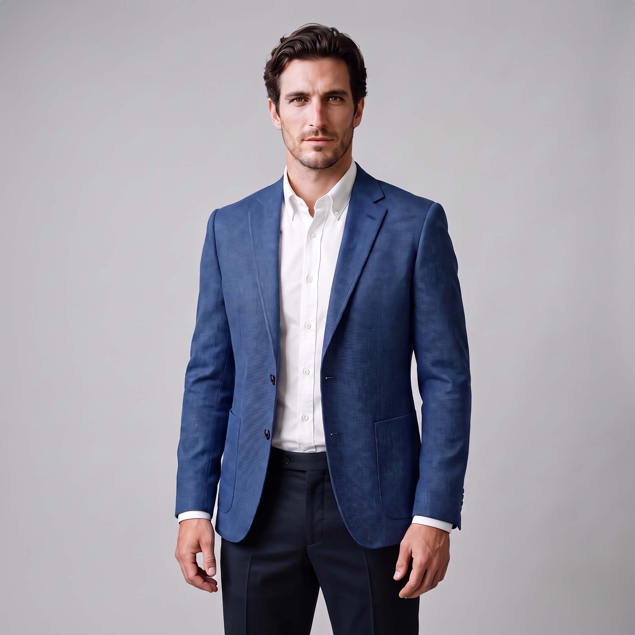 Herren Zweiknopf-Blazer mit Strukturgewebe