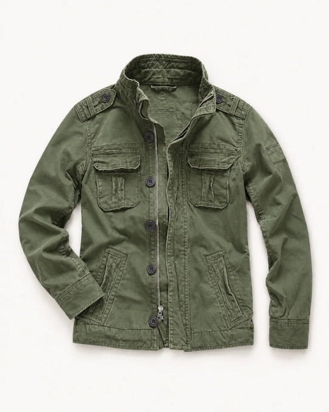 Herren Feldjacke mit Stehkragen und Cargotaschen
