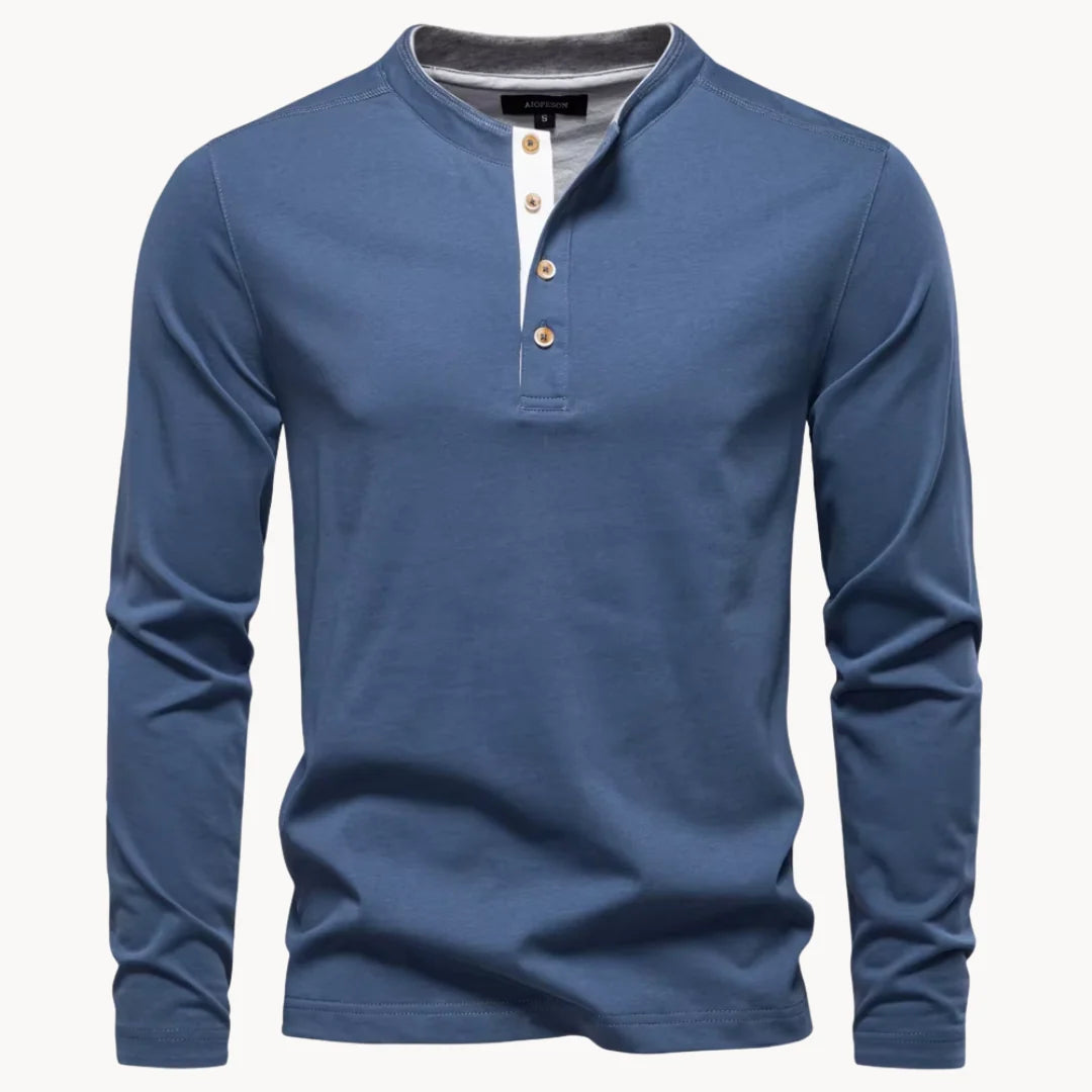 Herren Henley-Shirt mit Knopfleiste