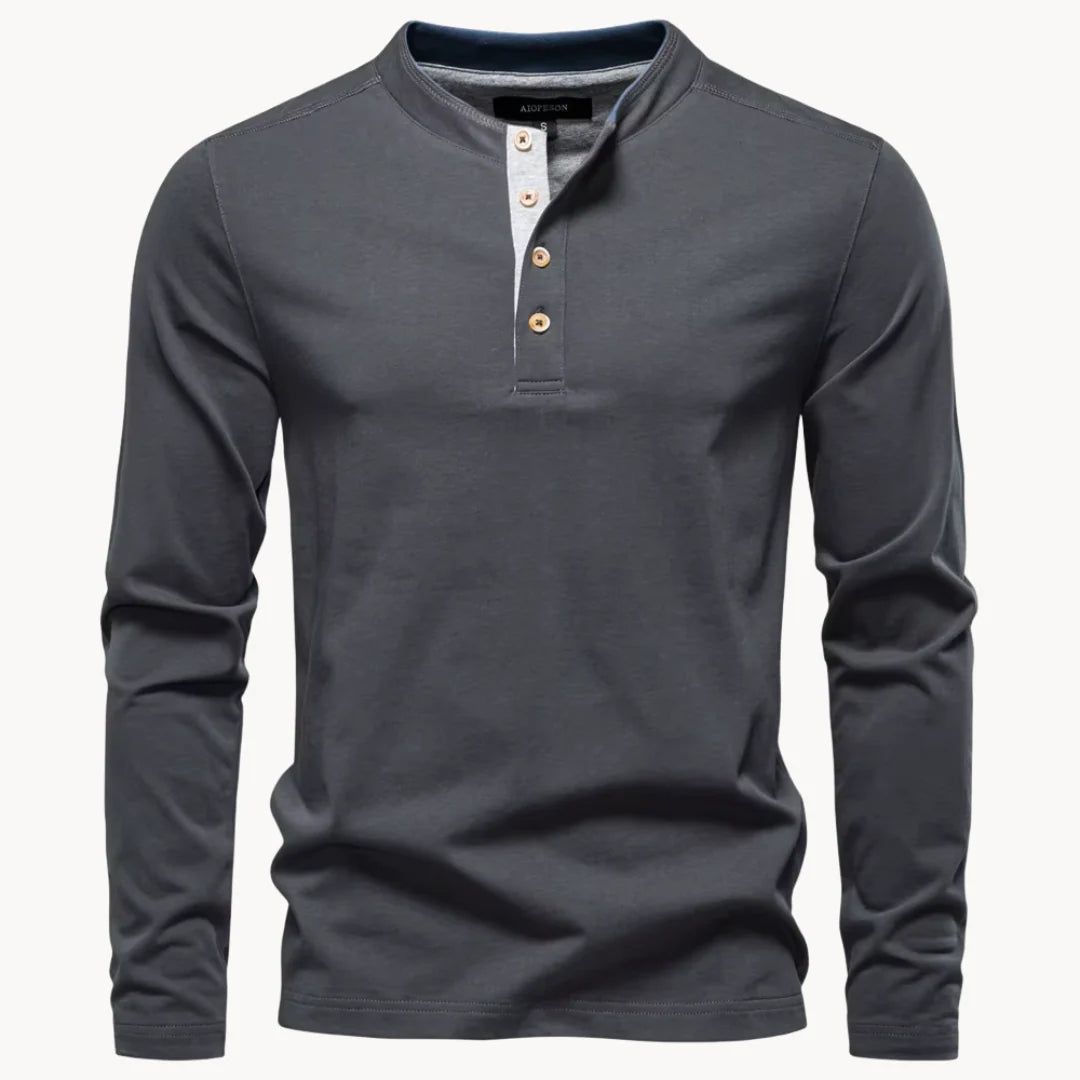 Herren Henley-Shirt mit Knopfleiste