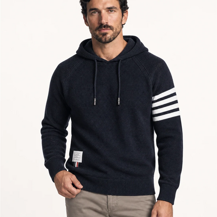 Herren Hoodie mit Kontraststreifen – Lässiger Kapuzenpullover