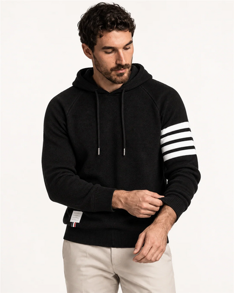 Herren Hoodie mit Kontraststreifen – Lässiger Kapuzenpullover