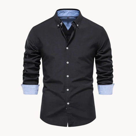 Herren Oxford Hemd mit Langarm und Knopfleiste