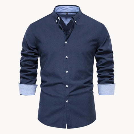 Herren Oxford Hemd mit Langarm und Knopfleiste