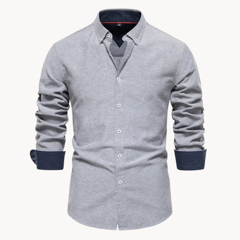 Herren Oxford Hemd mit Langarm und Knopfleiste