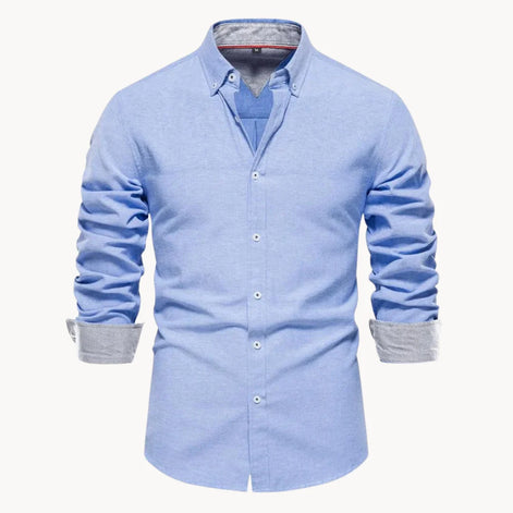 Herren Oxford Hemd mit Langarm und Knopfleiste