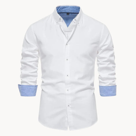 Herren Oxford Hemd mit Langarm und Knopfleiste