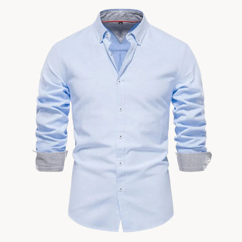 Herren Oxford Hemd mit Langarm und Knopfleiste