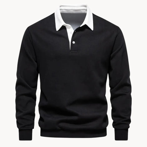 Herren Polo-Sweatshirt mit Retro-Kragen für Freizeitaktivitäten