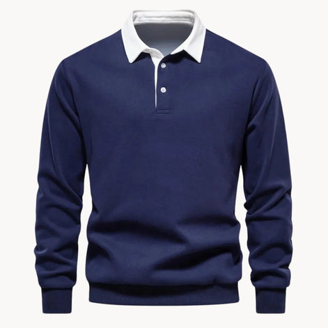 Herren Polo-Sweatshirt mit Retro-Kragen für Freizeitaktivitäten