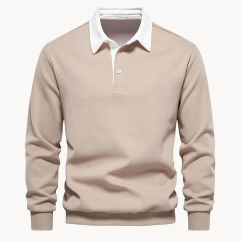 Herren Polo-Sweatshirt mit Retro-Kragen für Freizeitaktivitäten